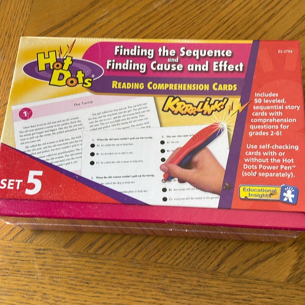 Hot Dots Reading Comprehension Cards Finding the Sequence/Finding Cause & Effect